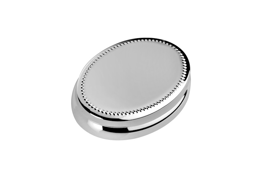 Oval pill box silver beaded model Selezione Zanolli