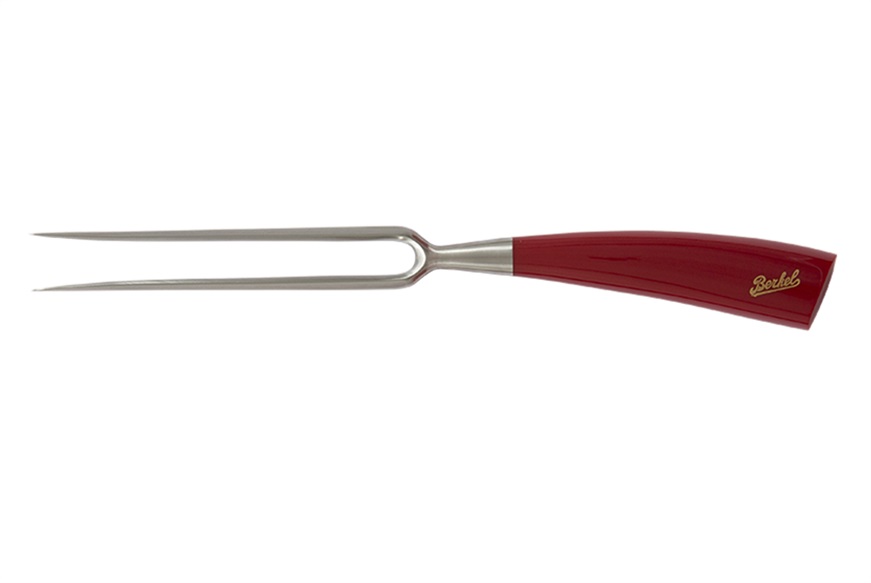 Carving fork Elegance steel with red handle Berkel