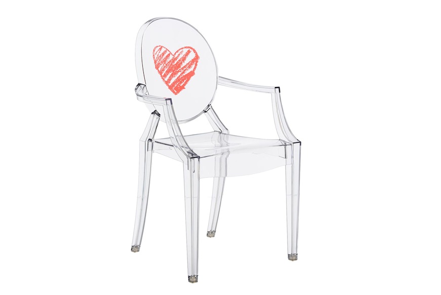 Chair Lou Lou Ghost transparent and heart Kartell