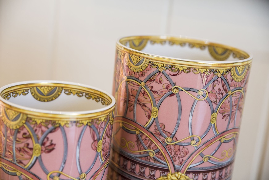 Vase La scala del Palazzo porcelain pink Versace