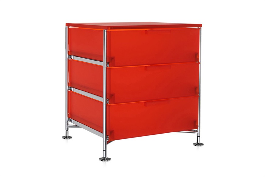 Container Mobil steel three drawers orange Kartell