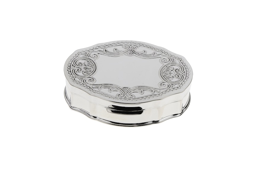 Oval pill box silver with engraving Selezione Zanolli