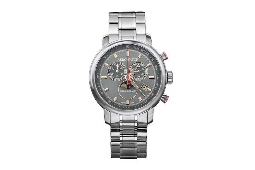 Chronograph steel with steel strap Aerowatch