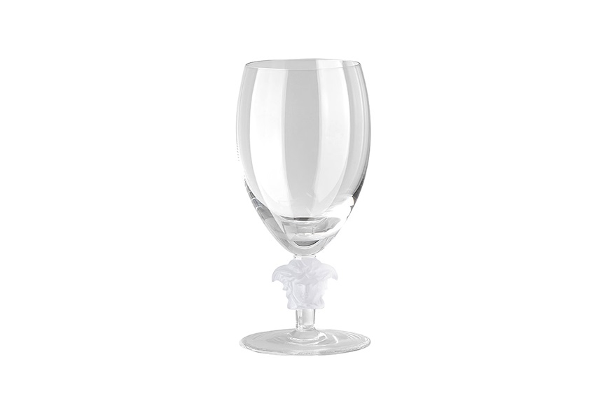 White wine glass Medusa Lumiere crystal Versace
