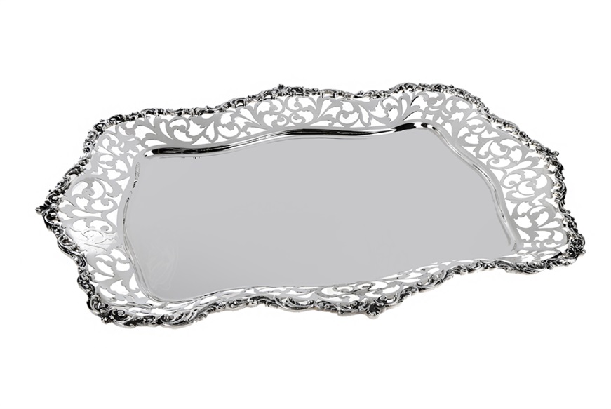 Tray silver with pierced flap Selezione Zanolli