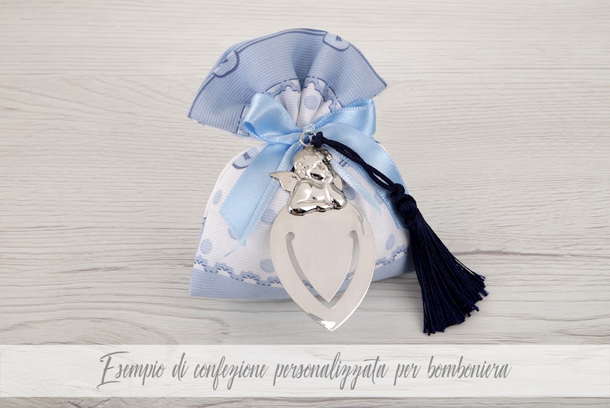 Bookmark silver with cherub and blue tessel Selezione Zanolli