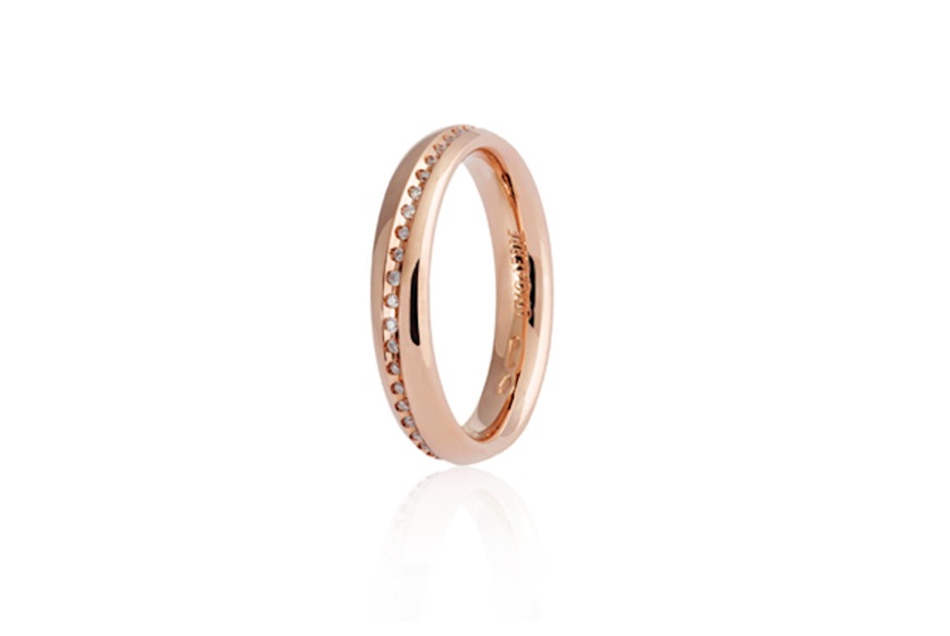 Wedding ring Infinito gold 750‰ rose gold with diamonds Unoaerre