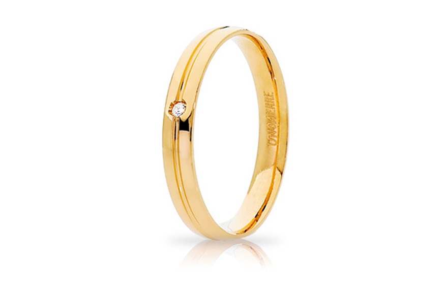 Wedding ring Lyra gold 750‰ with diamond Unoaerre