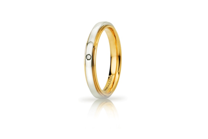 Wedding ring Cassiopea gold 750‰ with diamond Unoaerre