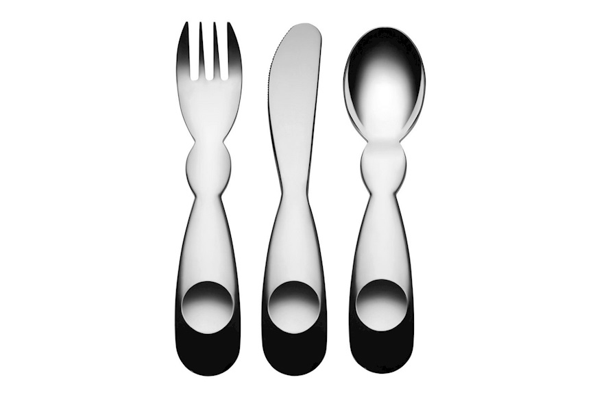 Baby cutlery set Alessini steel 3 pieces Alessi