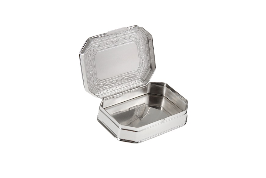 Octagonal pill box silver with engraving Selezione Zanolli