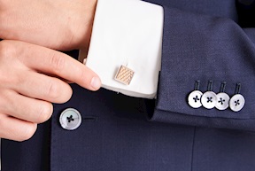 Gemelli quadri argento a nido d'ape Selezione Zanolli