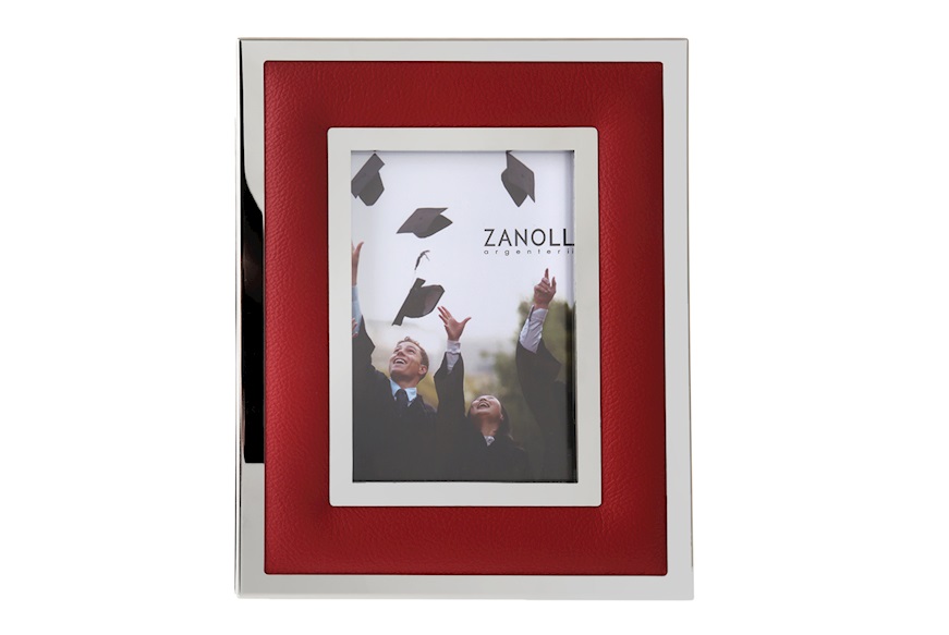 Picture frame steel and red leather Selezione Zanolli