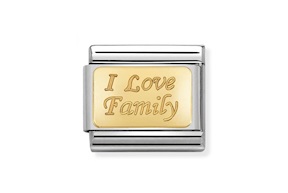I Love Family Composable acciaio e oro