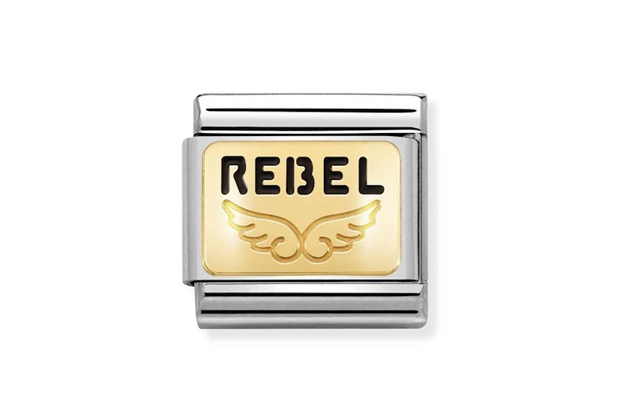 Rebel Angelo Ribelle Composable acciaio oro e smalto Nomination