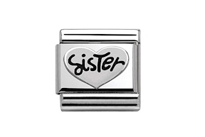 Cuore Sister Composable acciaio e argento