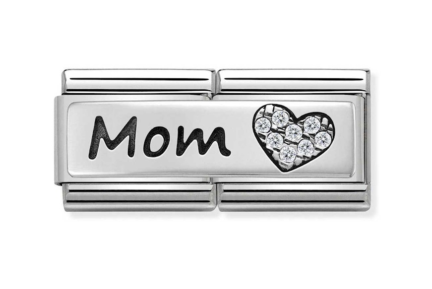 Mom Composable acciaio argento e zirconi Nomination