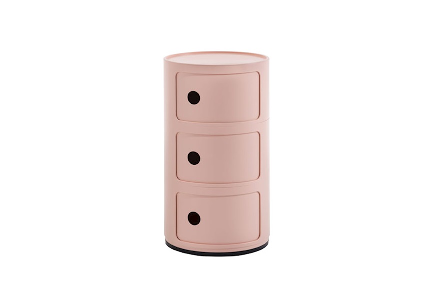 Cassettiera Componibile Bio a tre elementi colore rosa Kartell