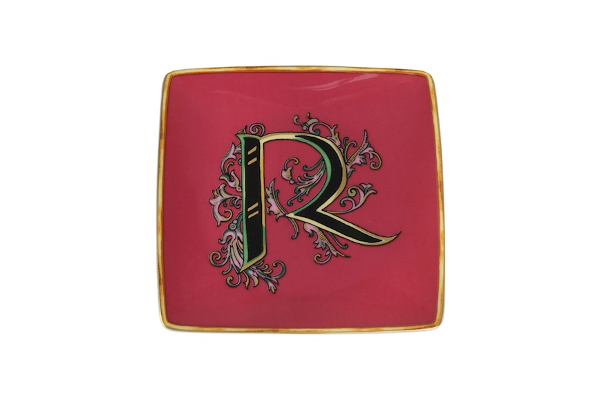 Plate Holiday Alphabet porcelain letter R Versace