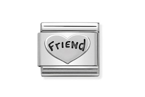 Cuore Friend Composable acciaio e argento