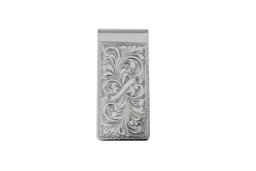 Money clip silver rectangular engraved Selezione Zanolli
