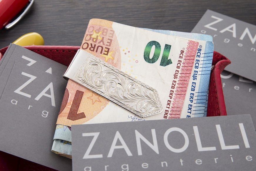 Money clip silver engraved Selezione Zanolli