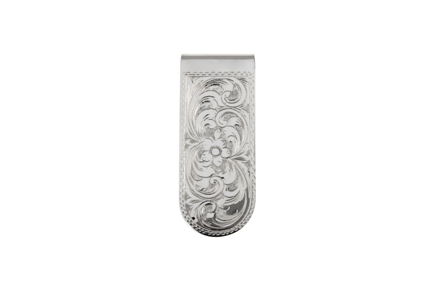 Money clip silver round engraved Selezione Zanolli