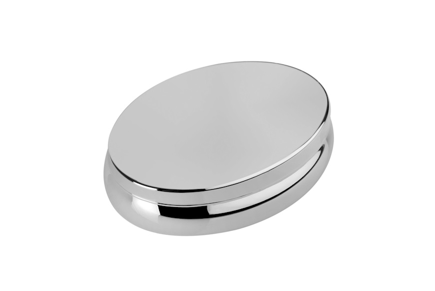 Oval pill box silver smooth model Selezione Zanolli