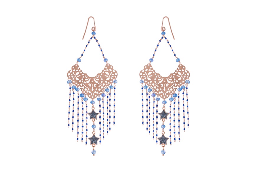Earrings silver blue crystals, stars with blue zircons Selezione Zanolli