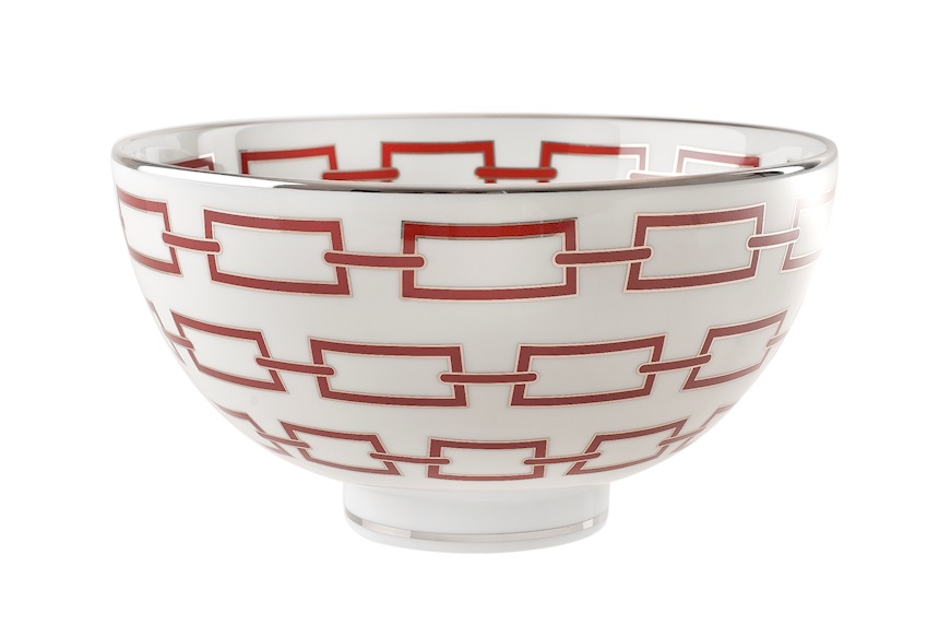 Round bowl Catene Scarlatto porcelain Richard Ginori