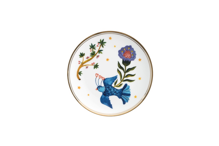 Little plate La Tavola Scomposta porcelain Little bird Bitossi home