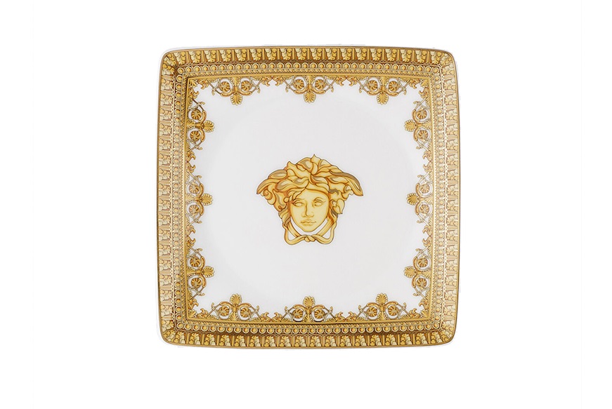 Plate I love baroque porcelain white Versace