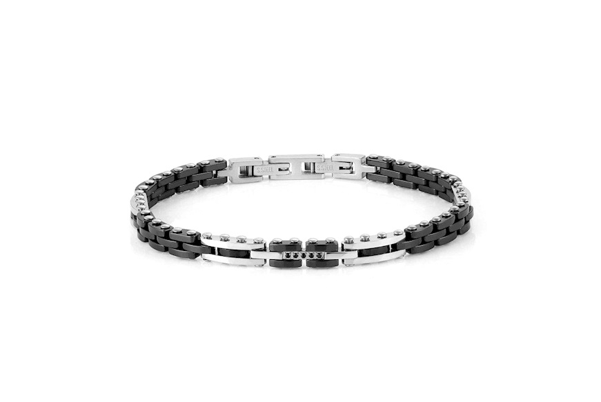 Bracelet Strong steel with black zircons Nomination