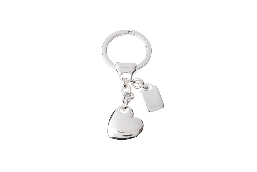 Keychain Heart silver with plate Selezione Zanolli