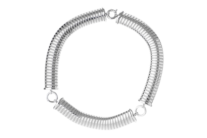 Necklace silver tubogas flat segments Selezione Zanolli