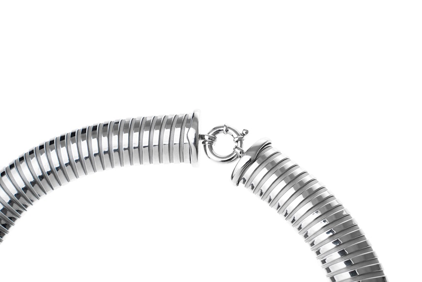 Necklace silver tubogas flat segments Selezione Zanolli