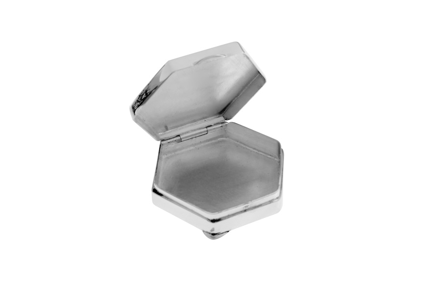 Portapillole esagonale argento con incisione Selezione Zanolli
