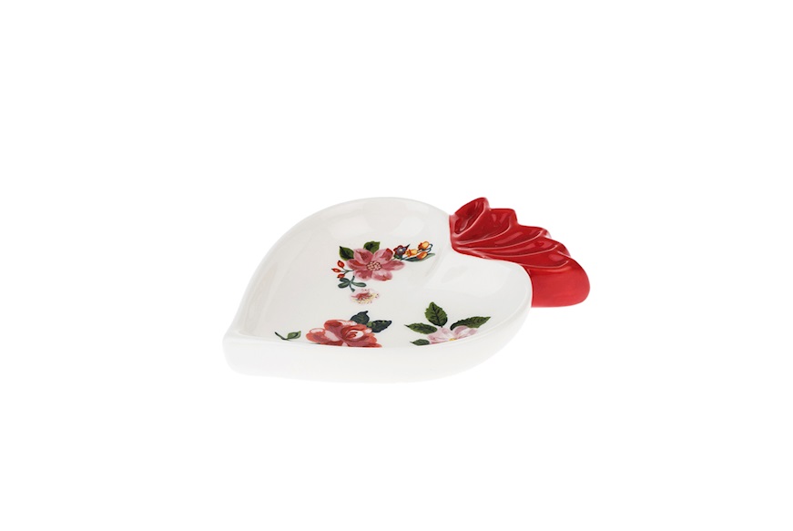 Valet tray La Tavola Scomposta porcelain with floral decoration Bitossi home