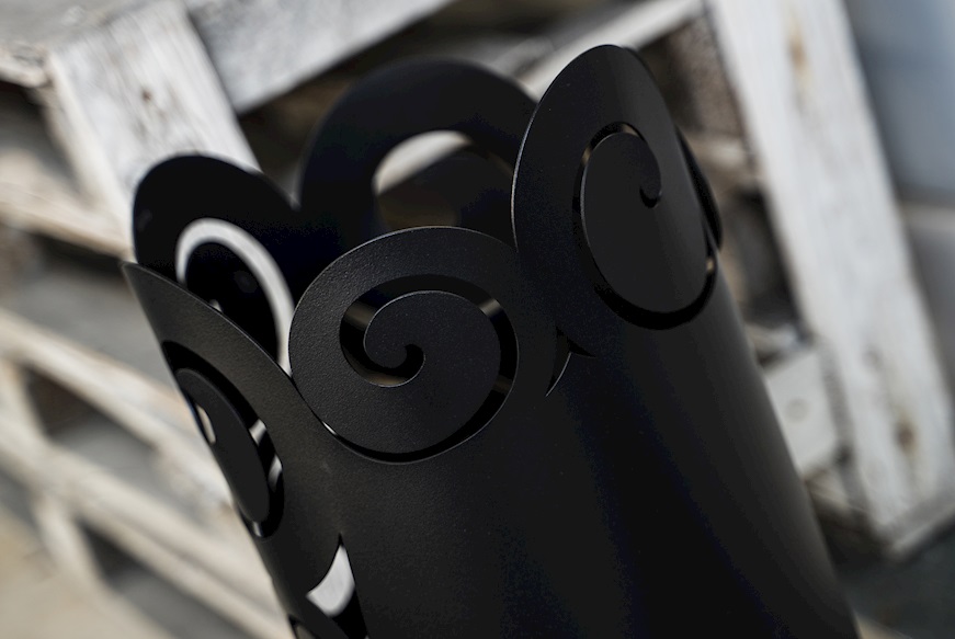 Umbrella holder Riccioli in black iron Arti & Mestieri
