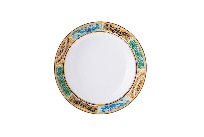 Soup plate Barocco Mosaico porcelain Versace