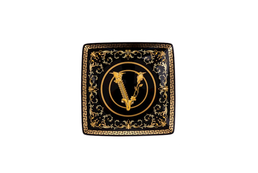Plate Virtus Gala porcelain black Versace