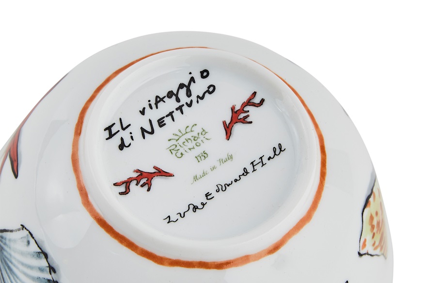Round bowl Il viaggio di Nettuno porcelain white Richard Ginori