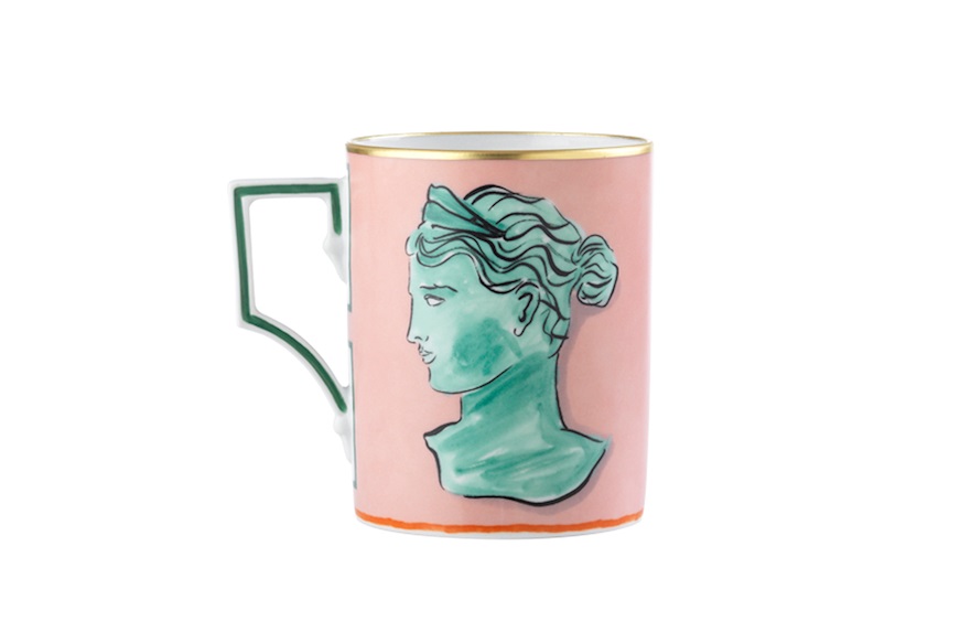 Mug Il viaggio di Nettuno porcellana rosa Richard Ginori