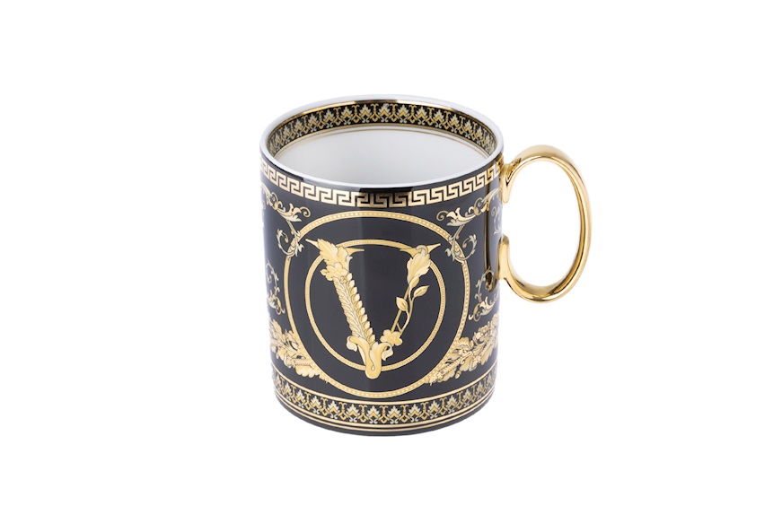 Mug Virtus Gala porcellana nero Versace