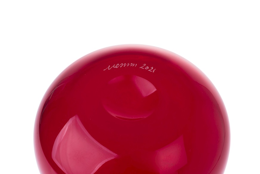 Clessidra vetro di Murano colore pagliesco e rosso Venini