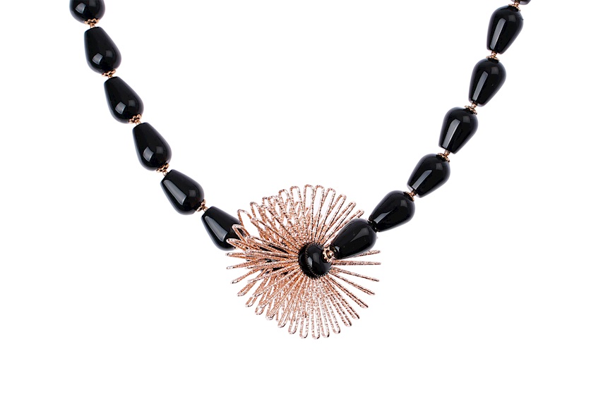 Necklace silver with black agate Luisa della Salda