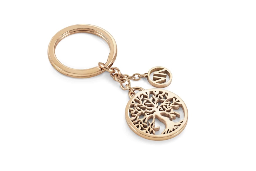 Keyrings Tree of Life steel with rosè PVD coating Nomination