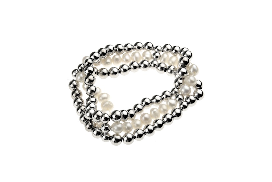 Bracelet silver with balls and pearls Selezione Zanolli