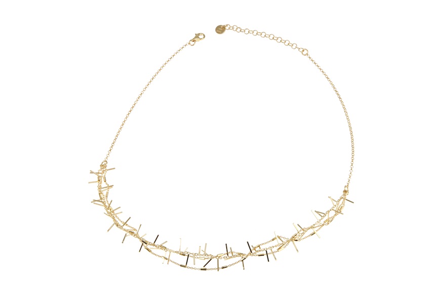 Necklace silver three threads with bars Selezione Zanolli