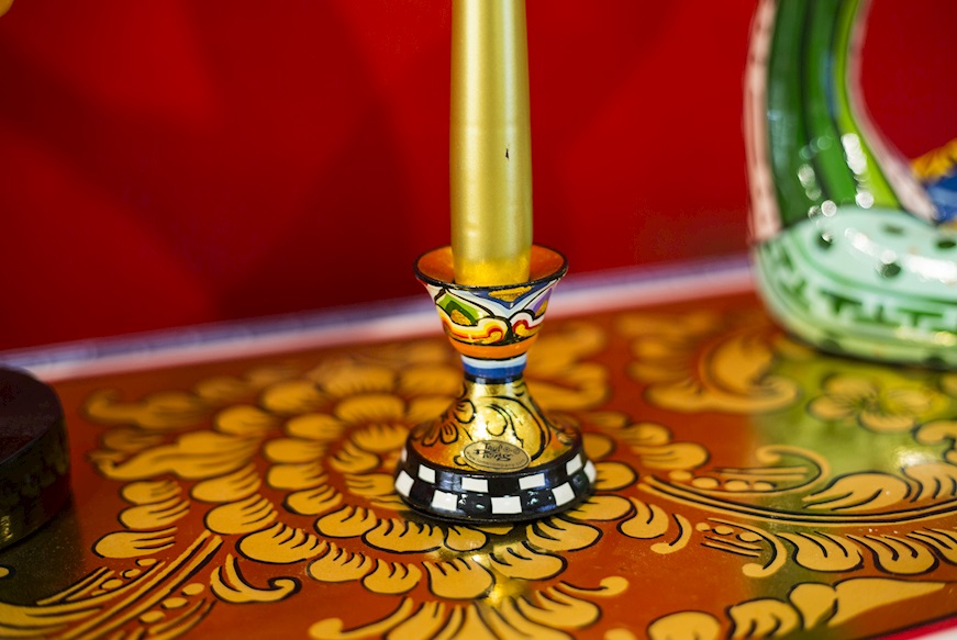 Candlestick Gold hand painted Tom's Drag